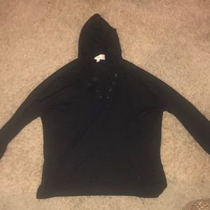 This is a black pink republic hoodie sweater!